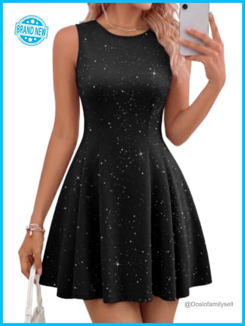 Sparkly Short Fit and Flare Cocktail Dress for Homecoming & Semi-Formal Events